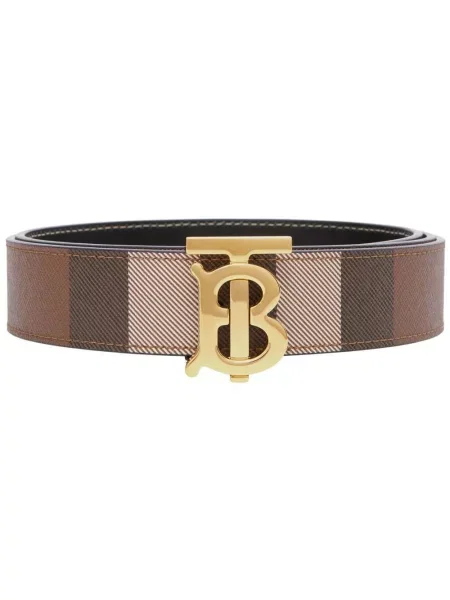 Cu centură curea Burberry în carouri cu cataramă maro