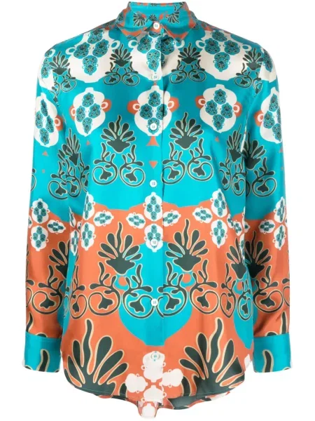 Cămașă Paula de mătase albastru