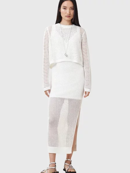 AllSaints rochie si pulover MIRO maxi dreaptă alb