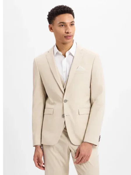 Finshley & Harding kurtka modułowa Oakland Mężczyźni Slim Fit marmurkowy 48 beżowy
