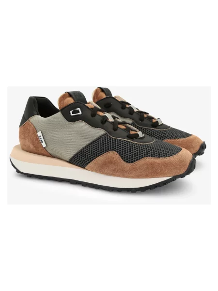 Sneakersy P448 skórzane brązowe