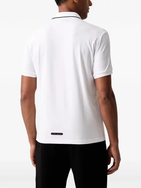 Tricou polo Ea7 Emporio Armani cu imagine alb