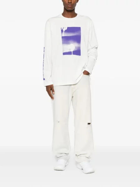 Lung tricou Oamc Peacemaker cu imagine alb