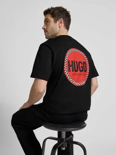 HUGO t-shirt z nadrukiem czarny
