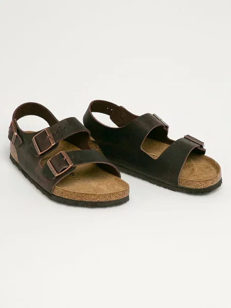 Birkenstock sandale de piele Milano maro
