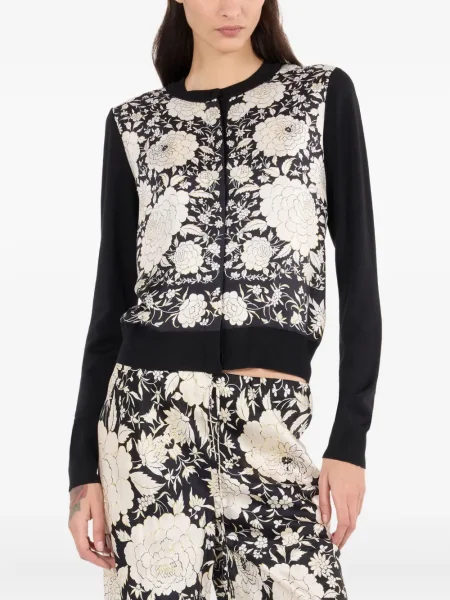 Cardigan Roberto Cavalli cu model floral negru