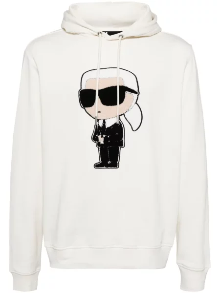 Hanorac cu glugă Karl Lagerfeld alb