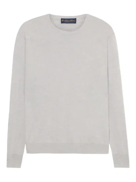 Pulover Brooks Brothers cu decolteu rotund gri
