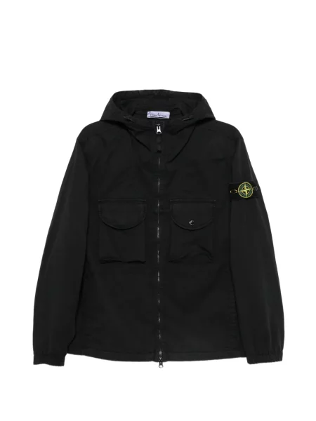 Kapucnis dzseki Stone Island strasszokkal fekete