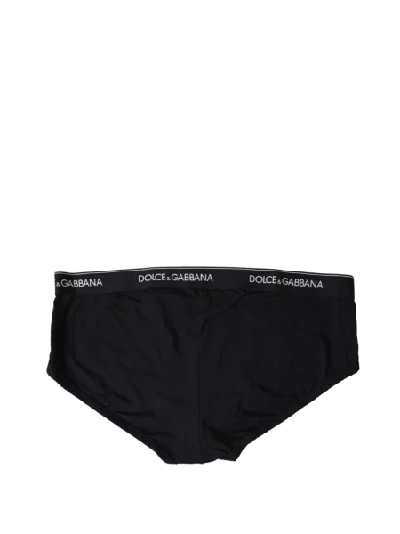 Kratke gaće Dolce & Gabbana visoki struk s autogramom crna