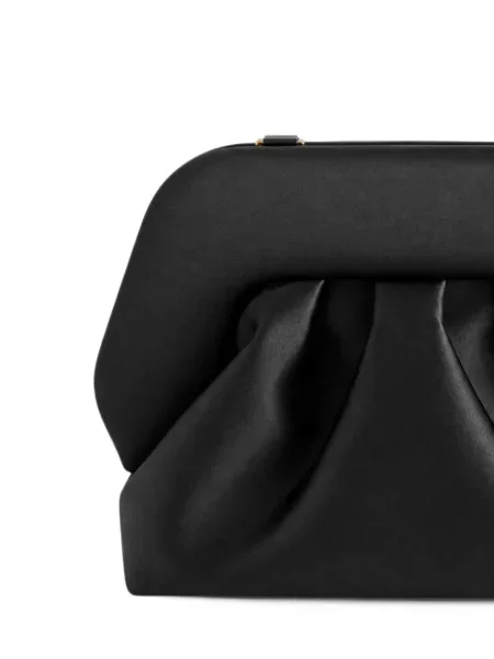 Geantă plic Themoirè cu volane negru
