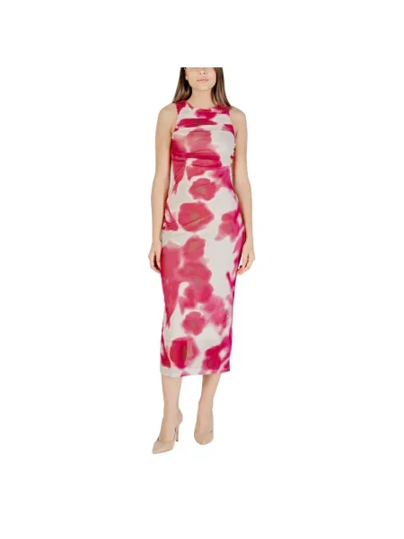 ONLY Sukienki Kobieta S Sukienka bez rękawów w wzór Tie Dye różowy