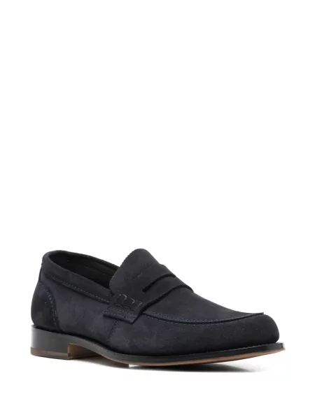 Pantofi loafer Tricker's din piele de căprioară albastru