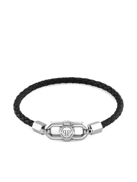 Кожена гривна Philipp Plein сребристо