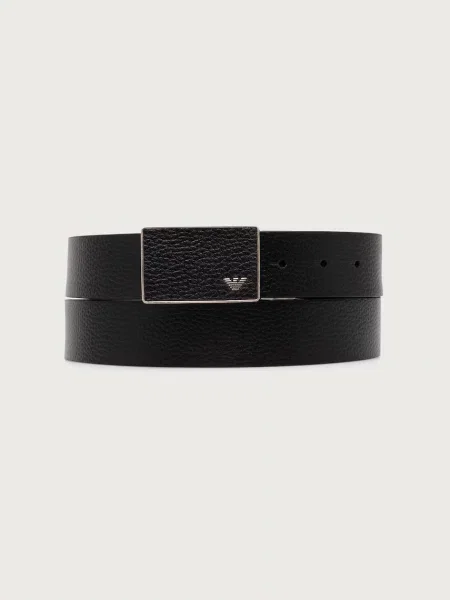 Bőr megfordítható öv Emporio Armani fekete