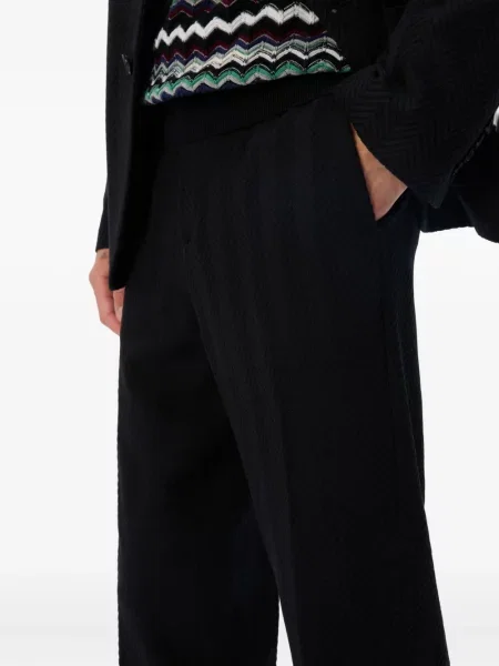 Pantaloni Missoni cu model herringbone negru