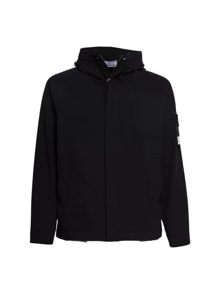 Kurtka Stone Island z kapturem z kamieniami czarna