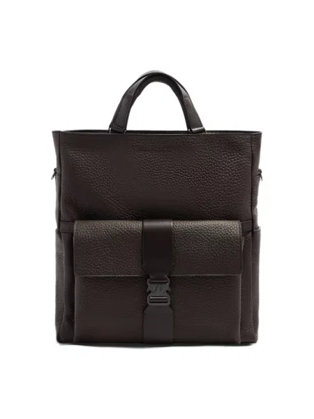 Torba na laptopa Piquadro skórzana brązowa