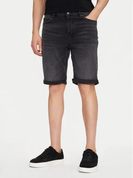 HUGO Дънкови шорти Черен сиво