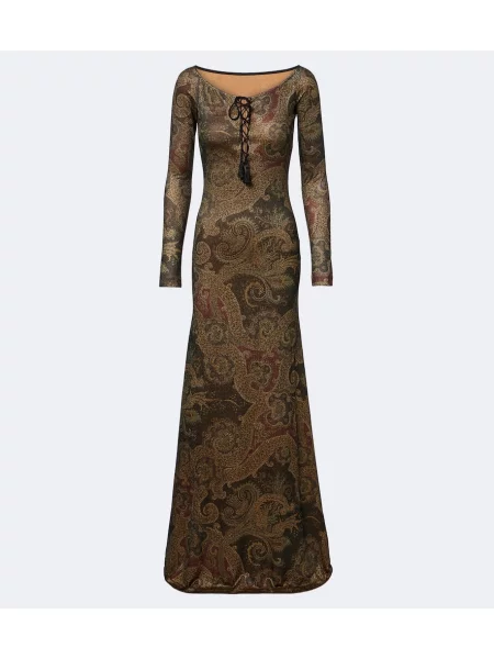 Šaty Etro jersey s paisley potiskem