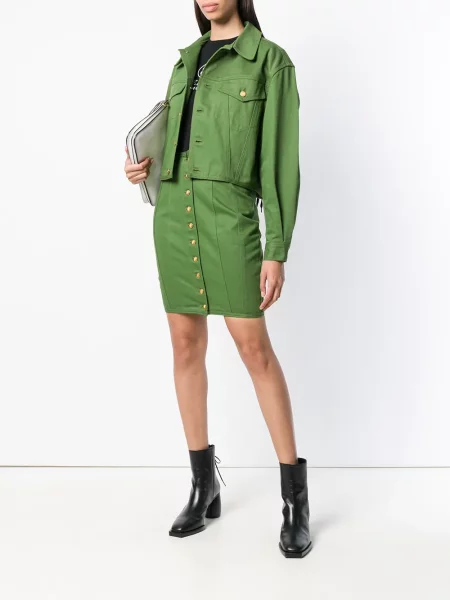 Krajkové pouzdro pouzdrová sukně Jean Paul Gaultier Pre-owned zelené