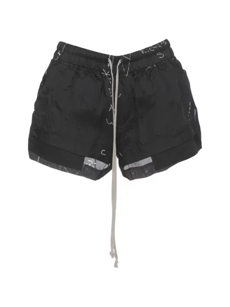 Talie șnur de strângere pantaloni scurți Rick Owens negru