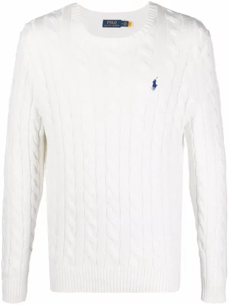 Pulover Polo Ralph Lauren cu imagine clasic tricotate alb