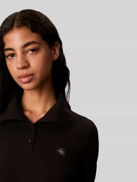 Sukienka casualowa o kroju slim fit z czystej bawełny Calvin Klein Jeans czarna