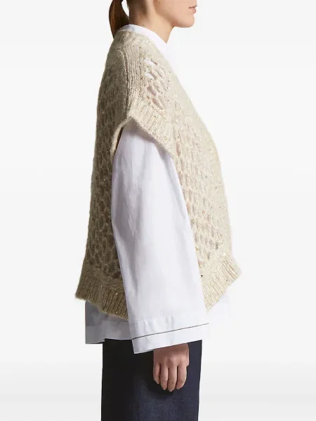 Maksi kardigan Peserico z cekinami z siateczką