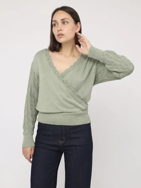 Джемпер YUKI бавовна/акрил зелений