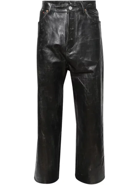Pantaloni Vetements din piele negru