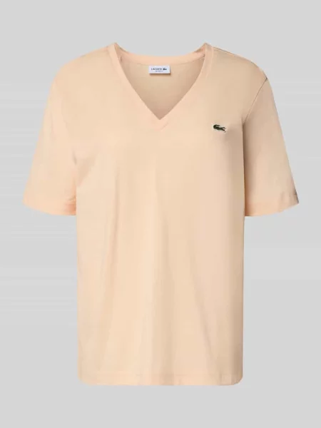 T-shirt o kroju relaxed fit z czystej bawełny Lacoste różowa