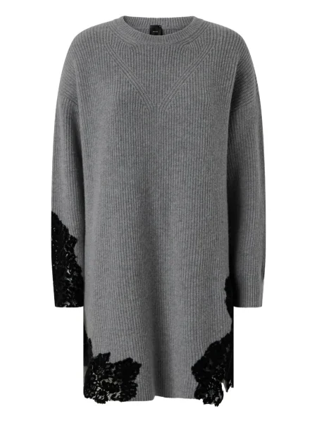 Rochie maxi Pinko de lână cu mâneci lungi lungă gri