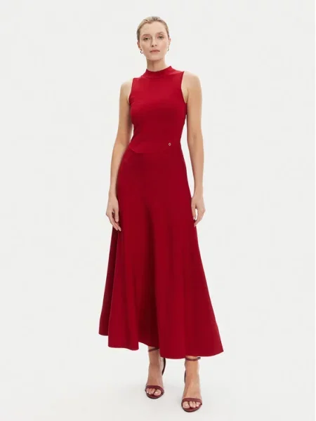 Pletena obleka Guess rdeča