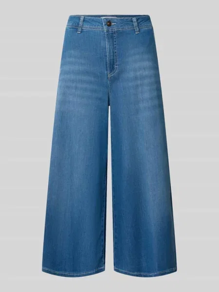 Jeansy o kroju wide fit w skróconym kroju model Ella' Mac niebieskie