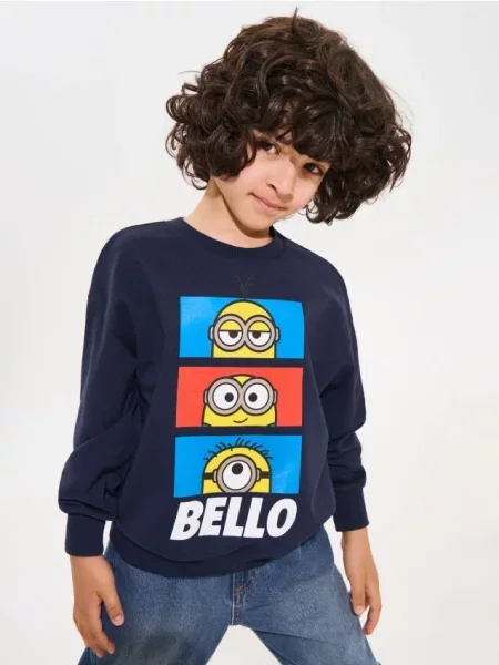 Sinsay Mikina s kulatým výstřihem s potiskem Minions námořnická modrá