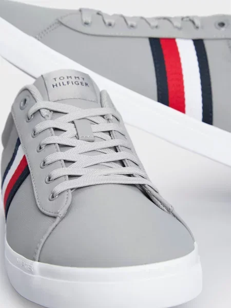 Кеды Tommy Hilfiger в полоску с сеткой серые