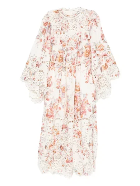 Rochie midi Zimmermann cu broderie până la genunchi de costum