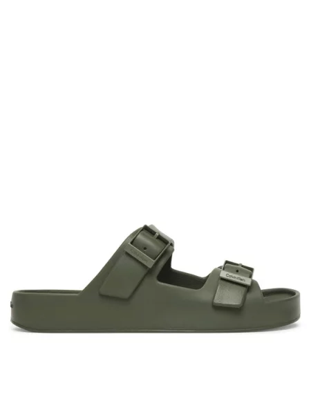 Calvin Klein Natikači Ergon Eva Double Bar Sandal zelena