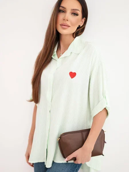 Bluză Kesi Włoski din dantelă cu mâneci din dantelă alb