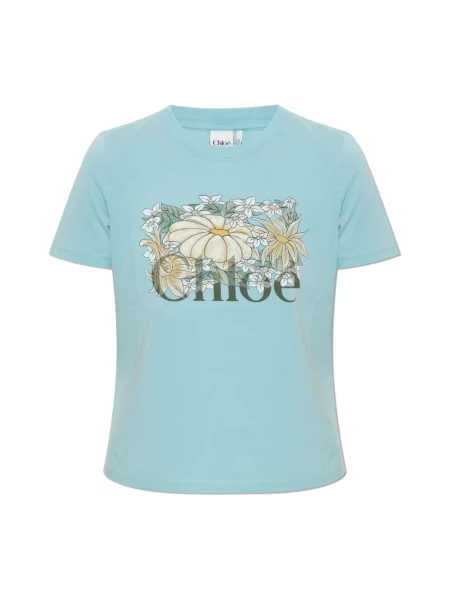 Koszulka Chloe z logo niebieska