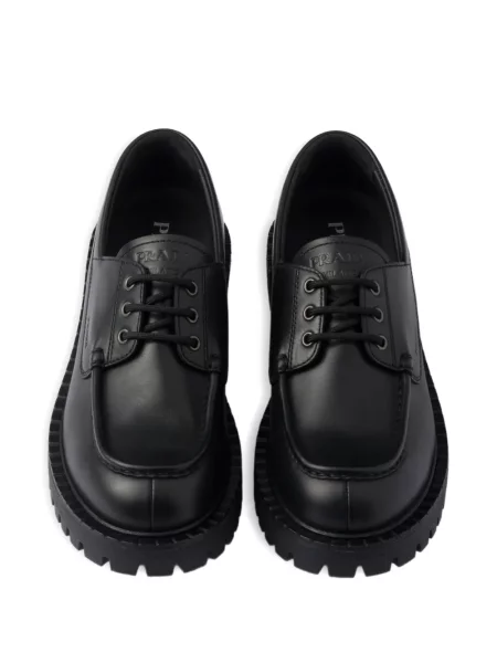 Pantofi derby Prada cu șireturi din piele negru