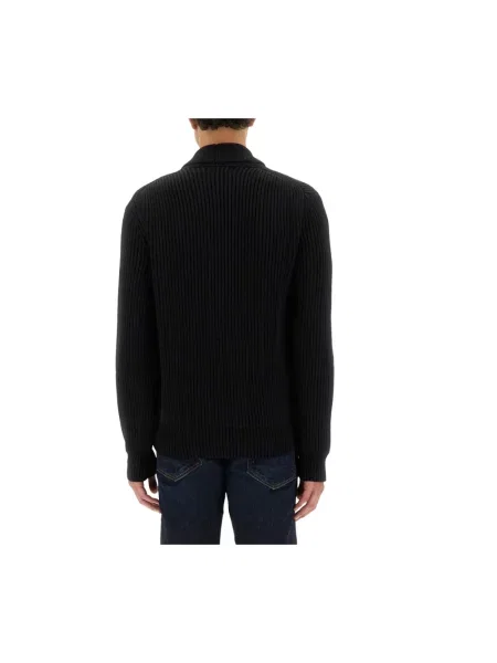 Lniany sweter z golfem Tom Ford czarny
