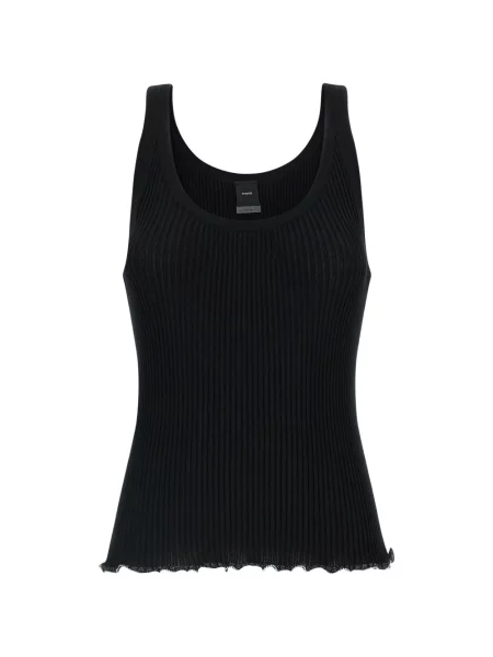 Top Pinko cu mărgele cu nervuri negru