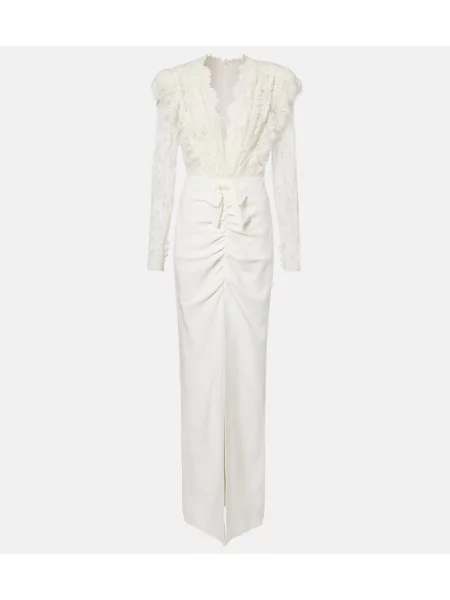 Rochie Alessandra Rich din dantelă alb
