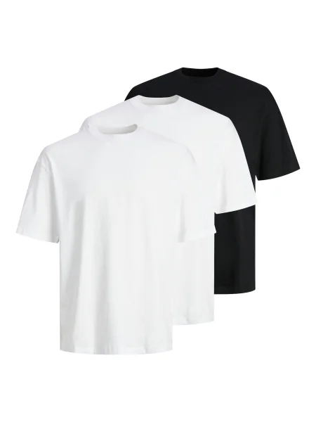 JACK & JONES Tricou JJHUGO negru alb