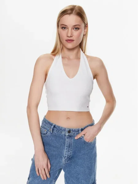 Топ Tommy Jeans бяло