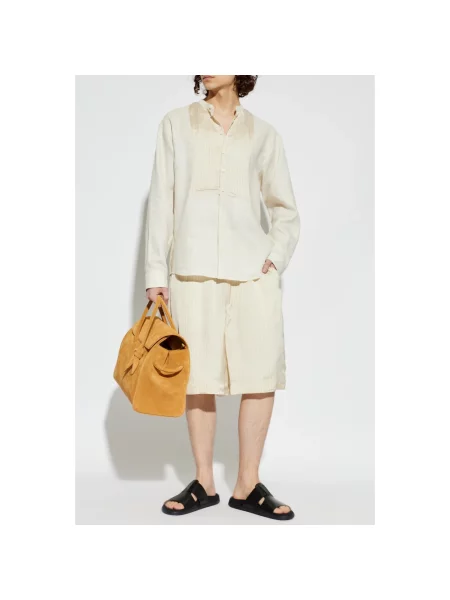 Lniana koszula Dsquared2 beżowa