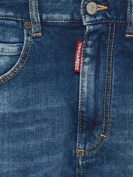 Дънкови шорти Dsquared2 с ресни синьо