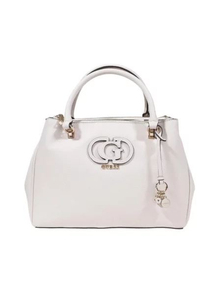 Lniana listonoszka Guess elegancka biała